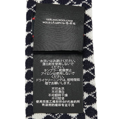 Gucci G Mark Knit Tie Navy White Wool