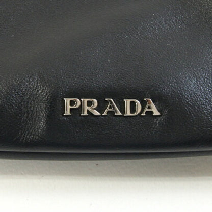 Prada Clutch Bag 1N1825 Black And Red Leather With Strap