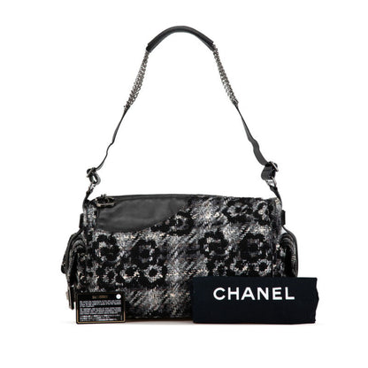 Chanel Camellia Chain Shoulder Bag In Gray
