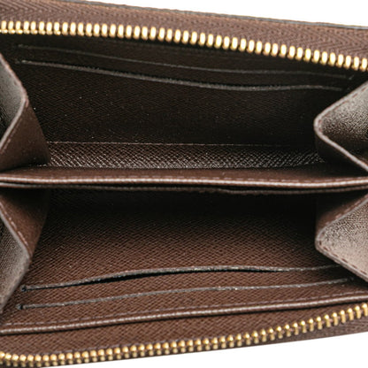 Louis Vuitton Damier Zippy Coin Purse Case N63070 Brown Pvc Plated