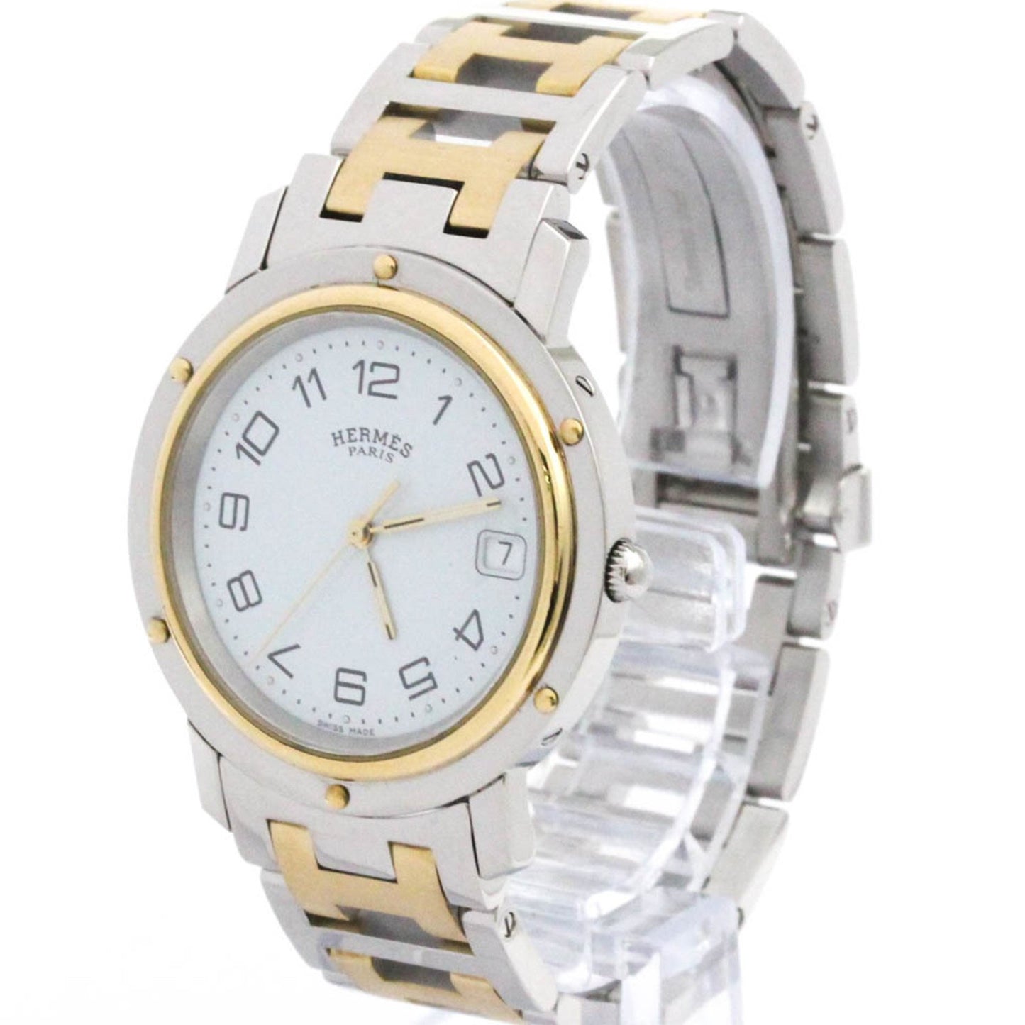 Hermes Clipper Gold Plated Steel Quartz