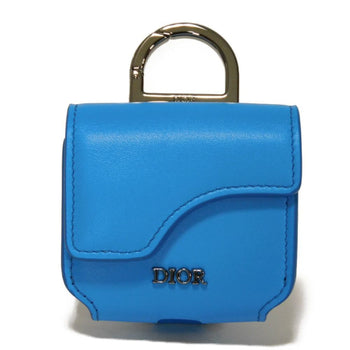 Christian Dior Dior Keychain Airpods Pro Case Flap Smooth Calfskin Neck Strap Metal Blue 2Adkh271Ucl