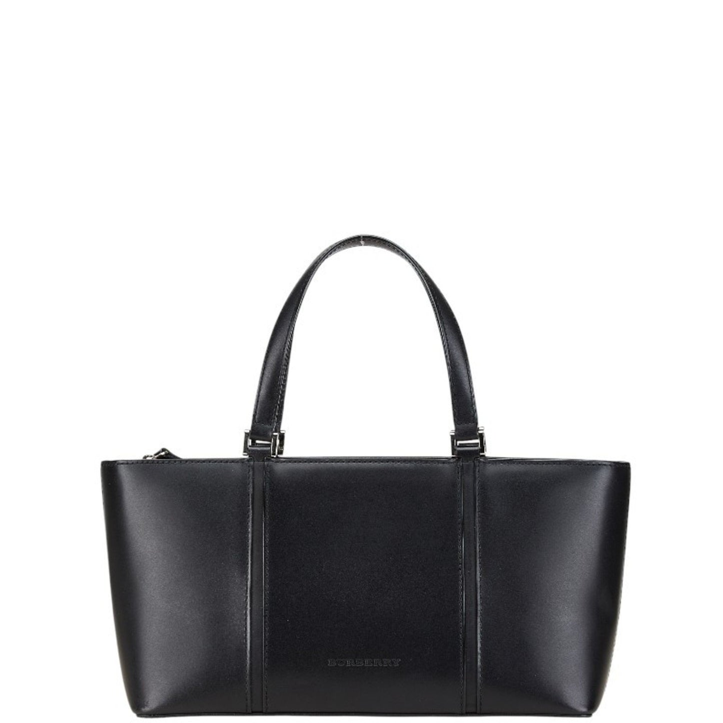 Burberry Nova Check Handbag In Black Leather