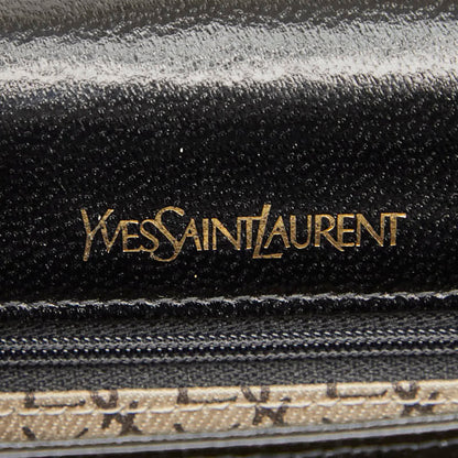 Saint Laurent Logo Shoulder Bag In Black Leather