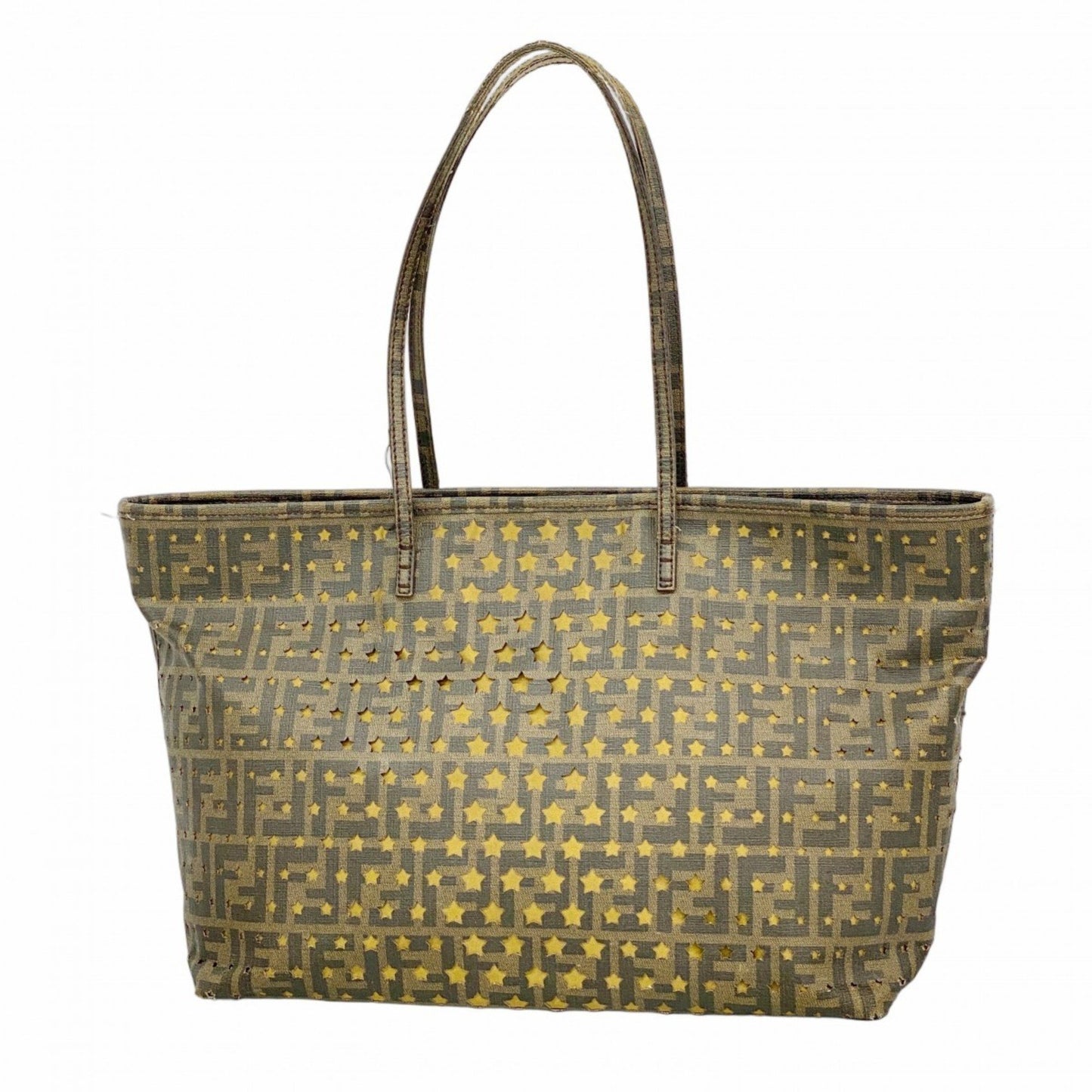 Fendi Zucca Star Tote Bag In Brown Champagne
