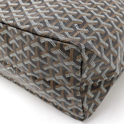Goyard Saint Louis Pm Tote Bag Shoulder Coated Canvas Leather Black Brown White
