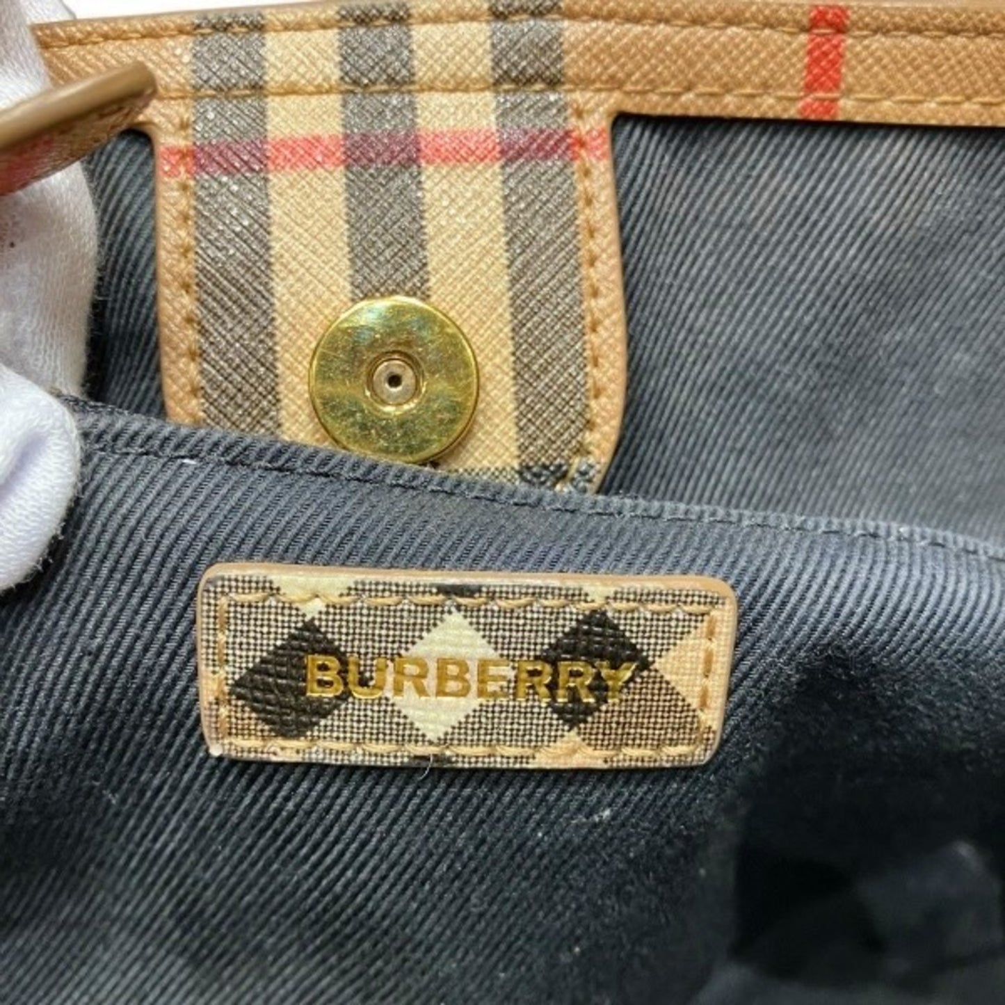 Burberry London Appliqu Check 2-Way Bag