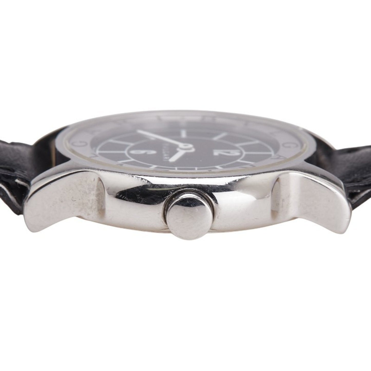 Bvlgari Solotempo Date Watch St29S Quartz Movement Black Dial Stainless Steel Leather