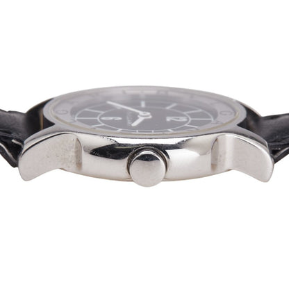 Bvlgari Solotempo Date Watch St29S Quartz Movement Black Dial Stainless Steel Leather