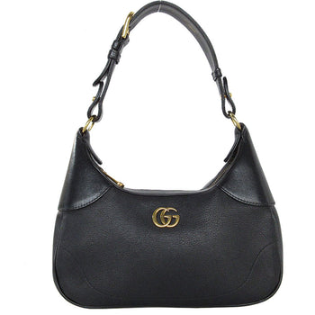 Gucci Shoulder Bag Gg Marmont Leather Black Gold