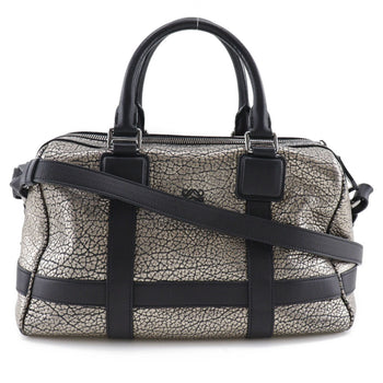 Loewe 2Way Shoulder Handbag Mini Boston Calf Black/Silver