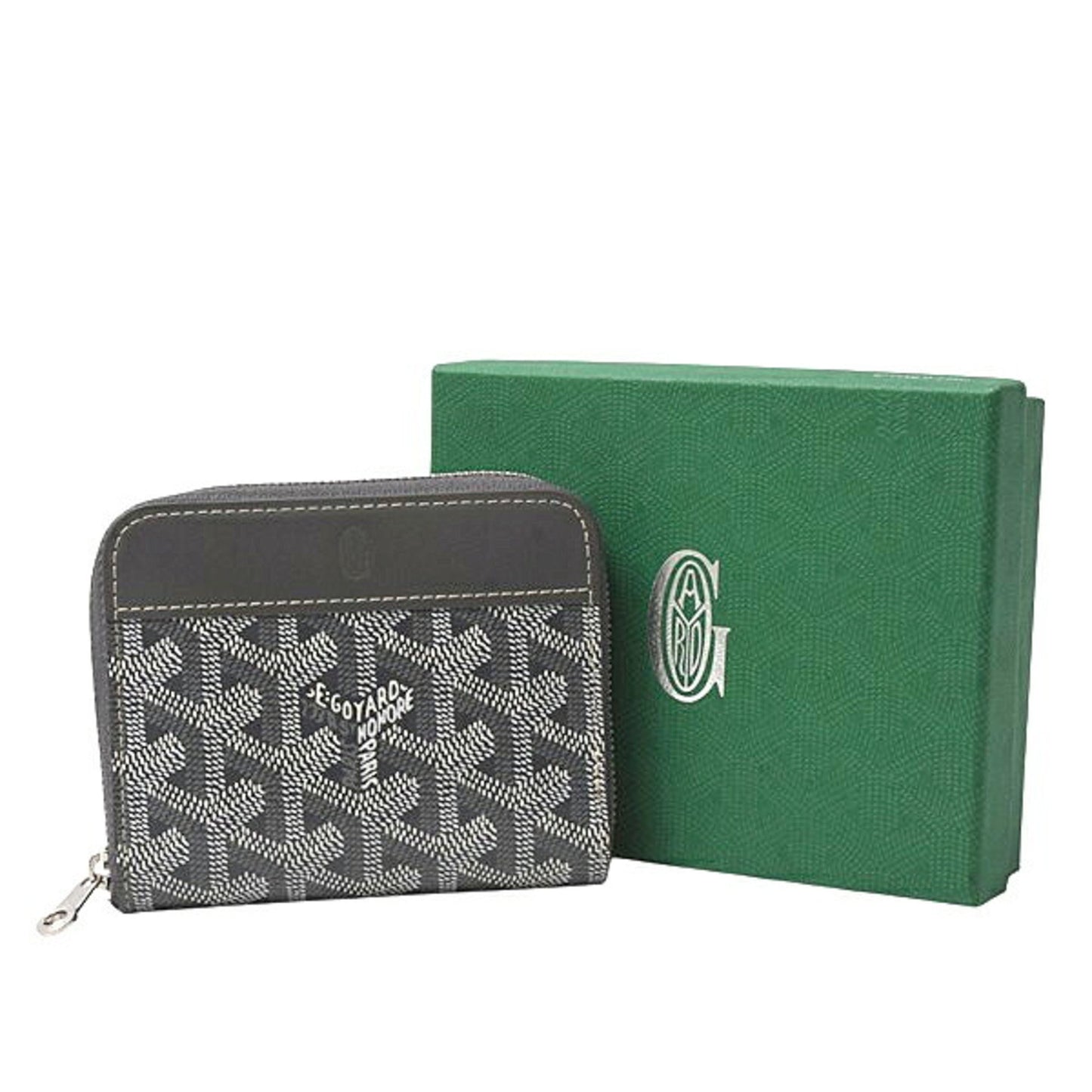 Goyard Matignon Pm Coin Case In Gray Pvc Leather