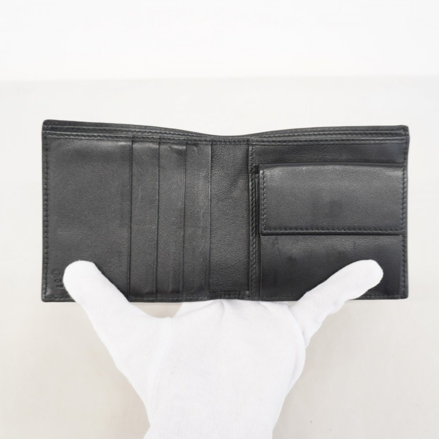 Gucci Micro Guccissima Wallet 150413 Leather Black