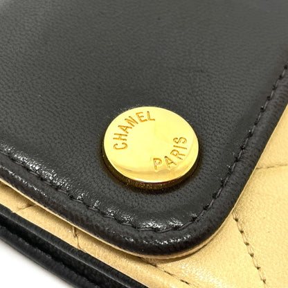 Chanel Bag Pouch Pochette Waist Pouch Black X Beige Goldhardware