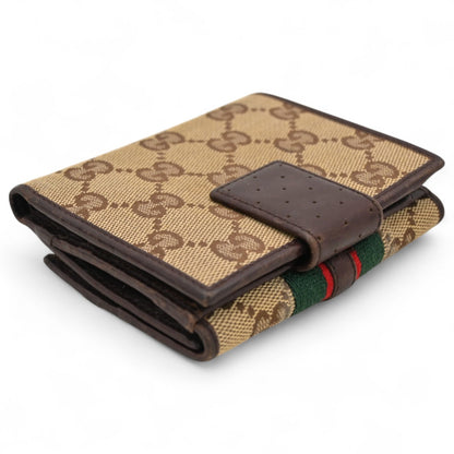 Gucci Gg Canvas Sherry Line Bifold Wallet