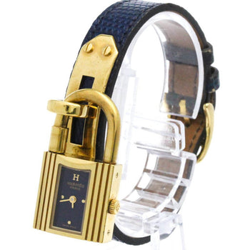 Hermes Kelly Watch Gold Plated Leather Quartz