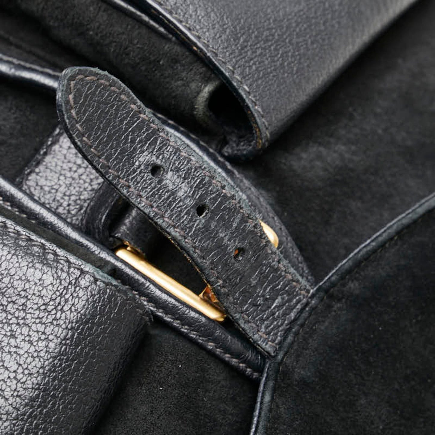 Gucci Bamboo Backpack 003 58 Black Suede Leather