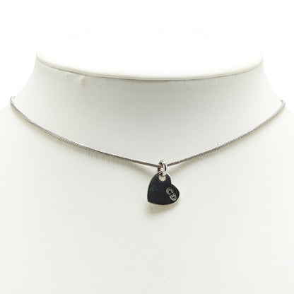 Christian Dior Dior Heart Cd Logo Necklace In Silver Metal
