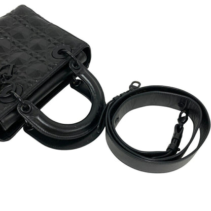 Christian Dior Diamond Cannage Shoulder Bag Handbag Black