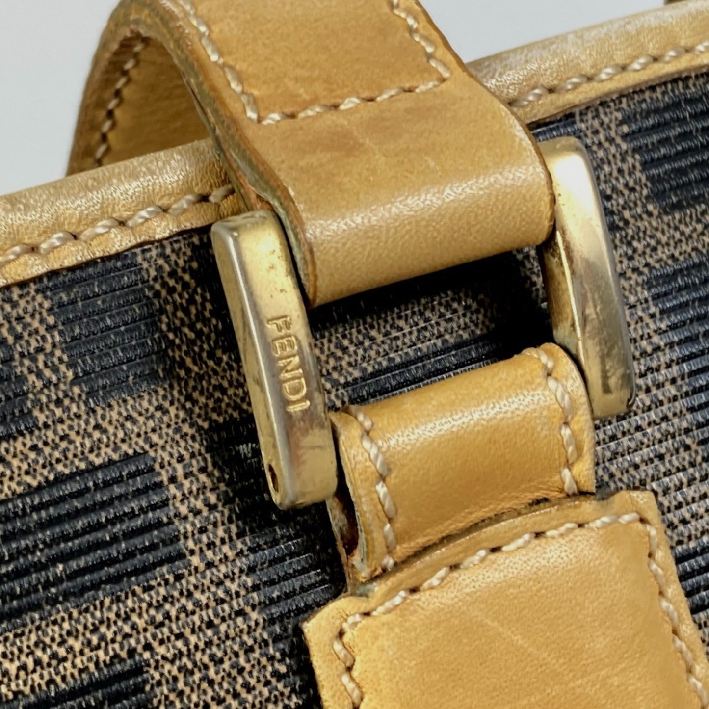 Fendi Zucca Pattern Bucket Tote Bag In Pvc And Leather