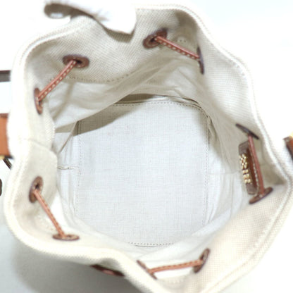 Miumiu Miu Bucket Bag Shoulder Beige/Brown 5Be090