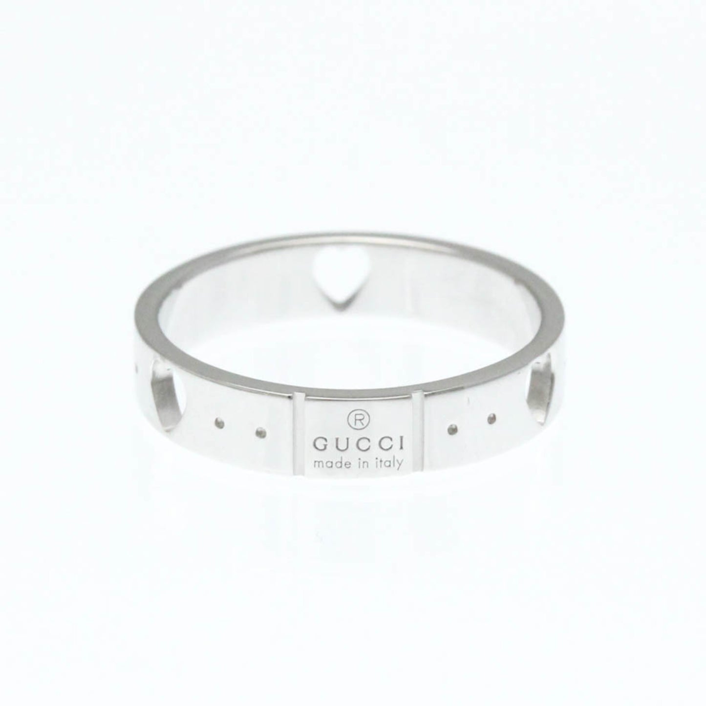 Gucci Icon Heart Ring White Gold (18K) Fashion No Stone Band Ring Silver