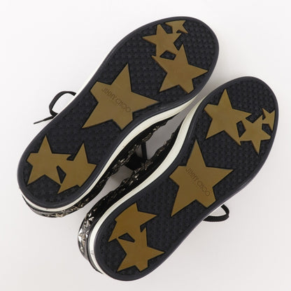 Jimmy Choo Star Studs High-Top Sneakers In Black Leather
