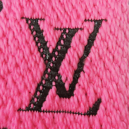 Louis Vuitton M76070 Echarpe Logomania Shine Wool And Silk Rose Pop Fringed Knit Scarf