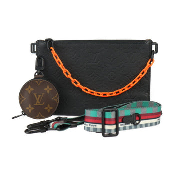 Louis Vuitton Louis Vuitton Trio Pouch Nm Shoulder Bag M59681 Monogram Canvas Empreinte Brown Black