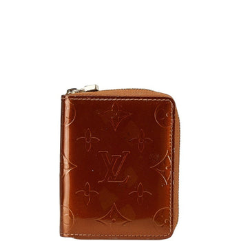 Louis Vuitton Monogram Vernis Bloom Round Bi-Fold Wallet M91152 Bronze Brown Patent Leather