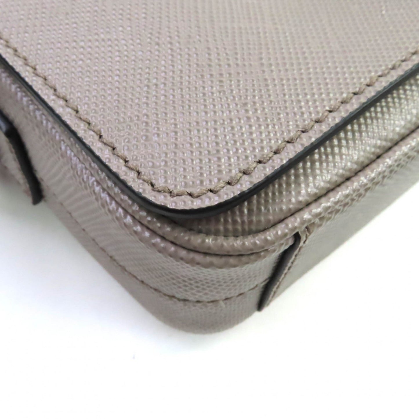 Prada 2Vd065 Saffiano Leather Argilla Shoulder Bag With Triangle Logo Plate