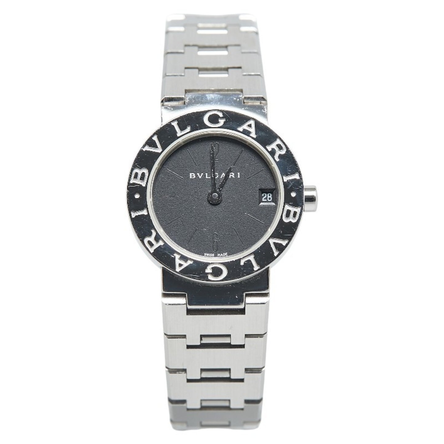 Bvlgari Watch Bb23Ss Quartz Black Dial Stainless Steel