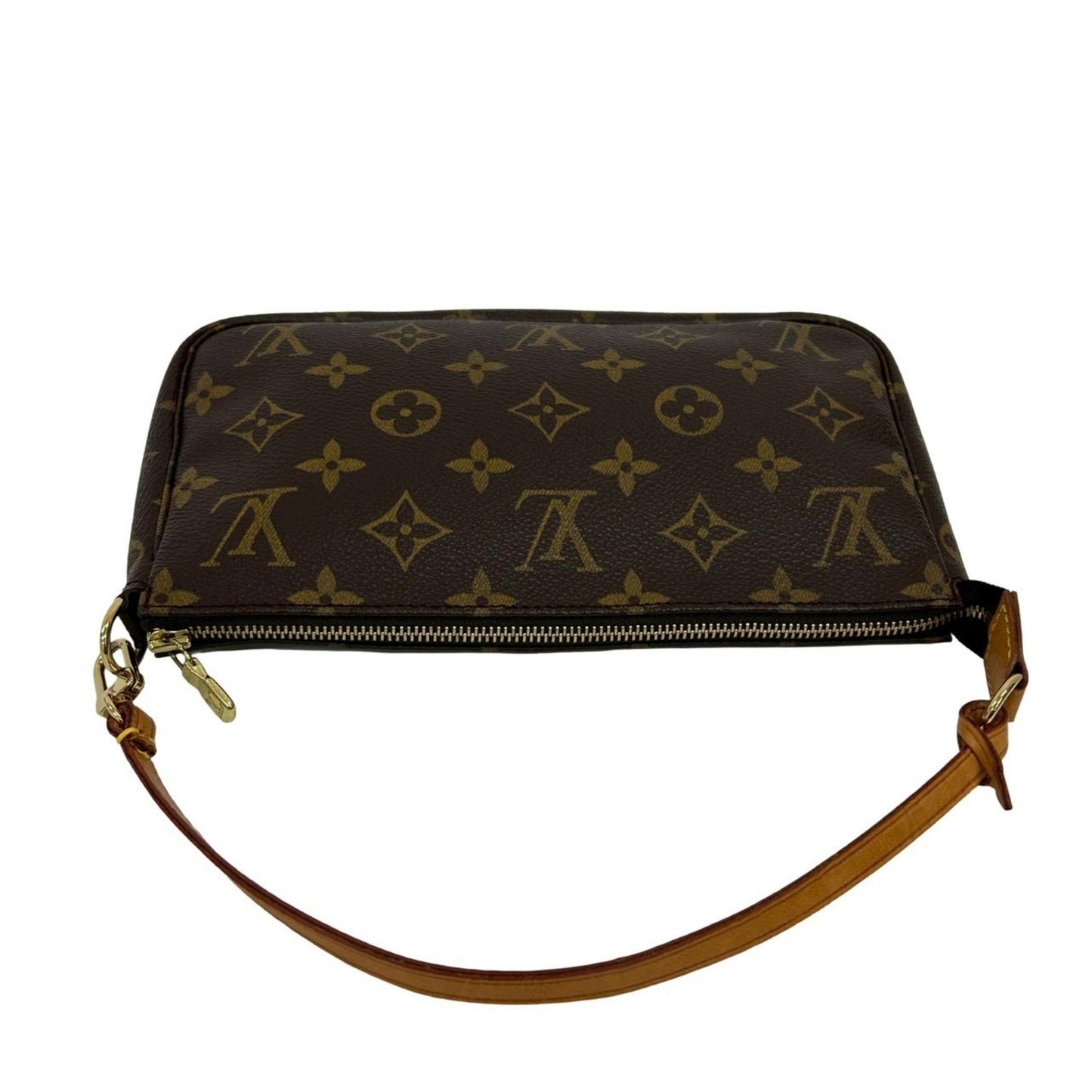 Louis Vuitton Pochette Accessoires Monogram Leather Mini Handbag Pouch Brown 18220