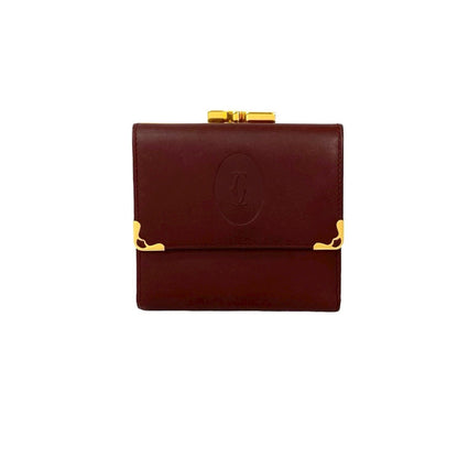 Cartier Must Line Leather Clasp Tri-Fold Wallet