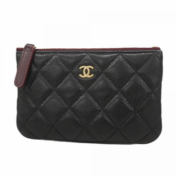 Chanel Matelasse Wallet/Coin Case In Caviar Leather