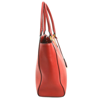 Prada Handbag Shoulder Bag Leather Red Gold