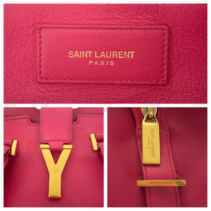 Yves Saint Laurent Saint Laurent Paris Saint Laurent Paris Petit Cabas Y-Line Fuchsia Pink Gold
