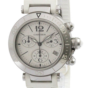 Cartier Pasha Seatimer Steel Quartz Mid Size Watch W3140005 Polished