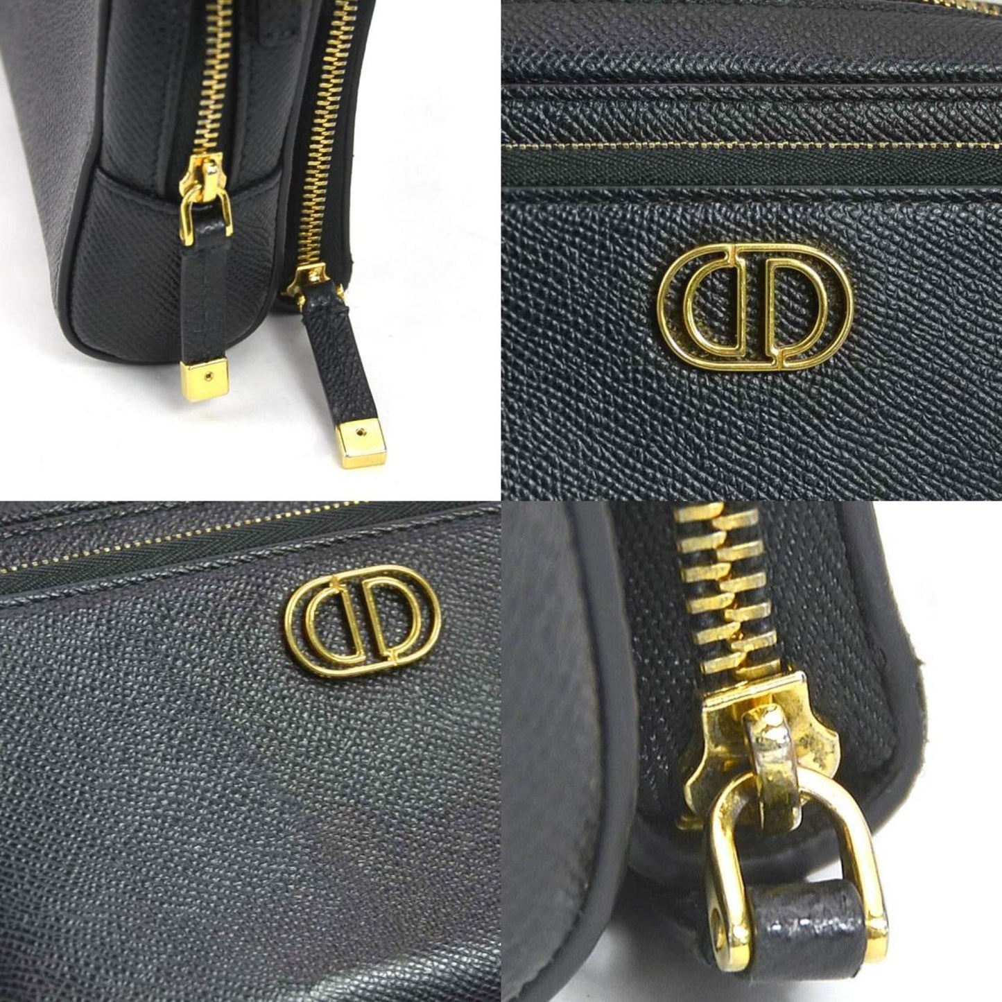 Christian Dior Shoulder Bag Caro Leather Black