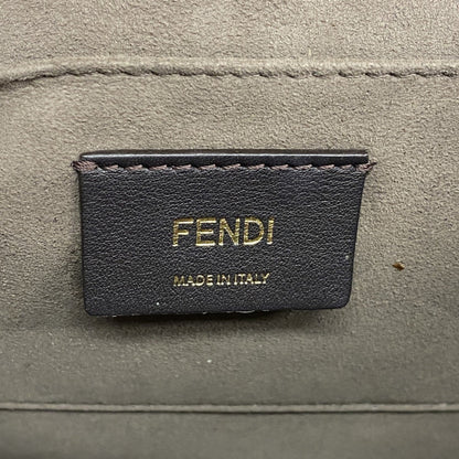 Fendi Canayeff Leather Handbag In Beige