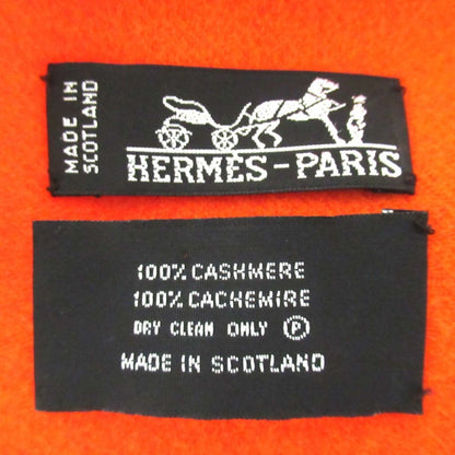 Hermes 100% Cashmere Fringe Stole/Scarf Shawl Orange