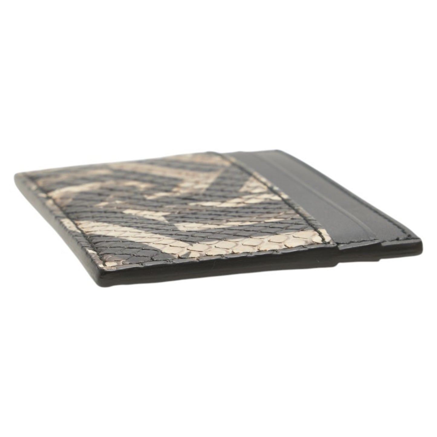 Gucci Gg Kaleido Business Card Case 406562 Black Beige Leather