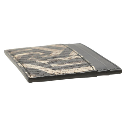 Gucci Gg Kaleido Business Card Case 406562 Black Beige Leather