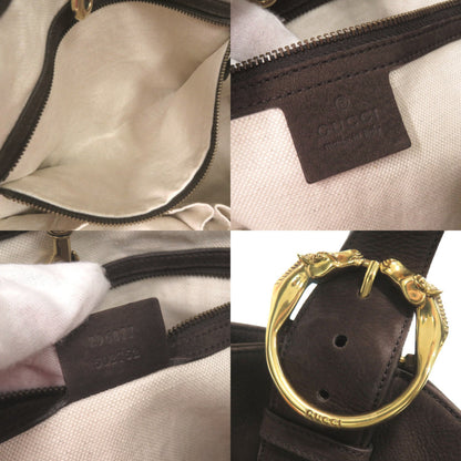 Gucci 296877 Nubuck Leather Brown Tote Bag Handbag 0256 Gucci