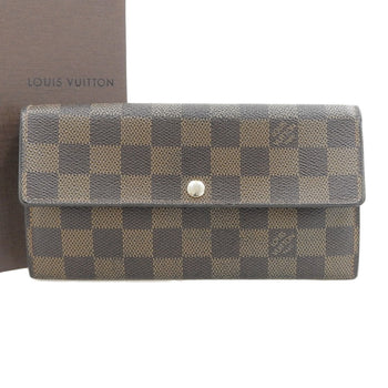 Louis Vuitton Damier Portefeuille Sarah N61734 Ebene Long Wallet