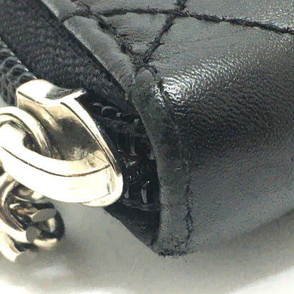 Chanel A26710 Cambon Line Zip Around Long Wallet Black X Pink