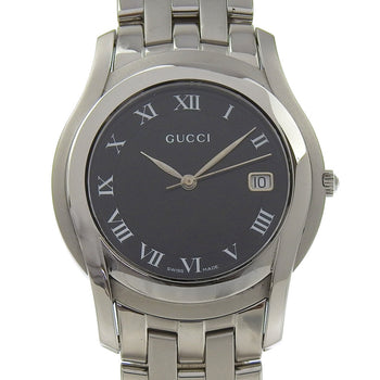 Gucci Gucci Watch 5500M Stainless Steel Quartz Analog Display Black Dial