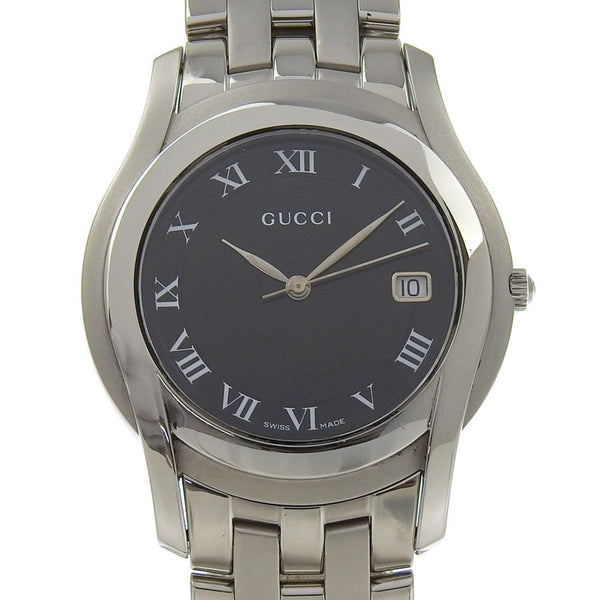 Gucci Gucci Watch 5500M Stainless Steel Quartz Analog Display Black Dial