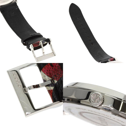 Gucci Ya1264007A G-Timeless Le March Des Merveilles Kingsnake Watch In Stainless Steel And Leather