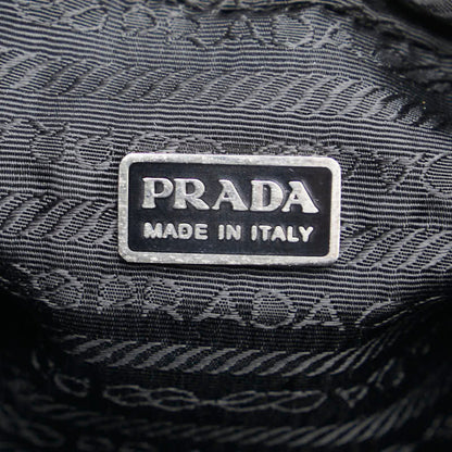 Prada Triangle Logo Plate Pouch Black Nylon